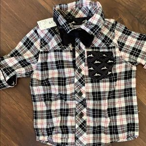 Holiday Boys Button down with bow tie!